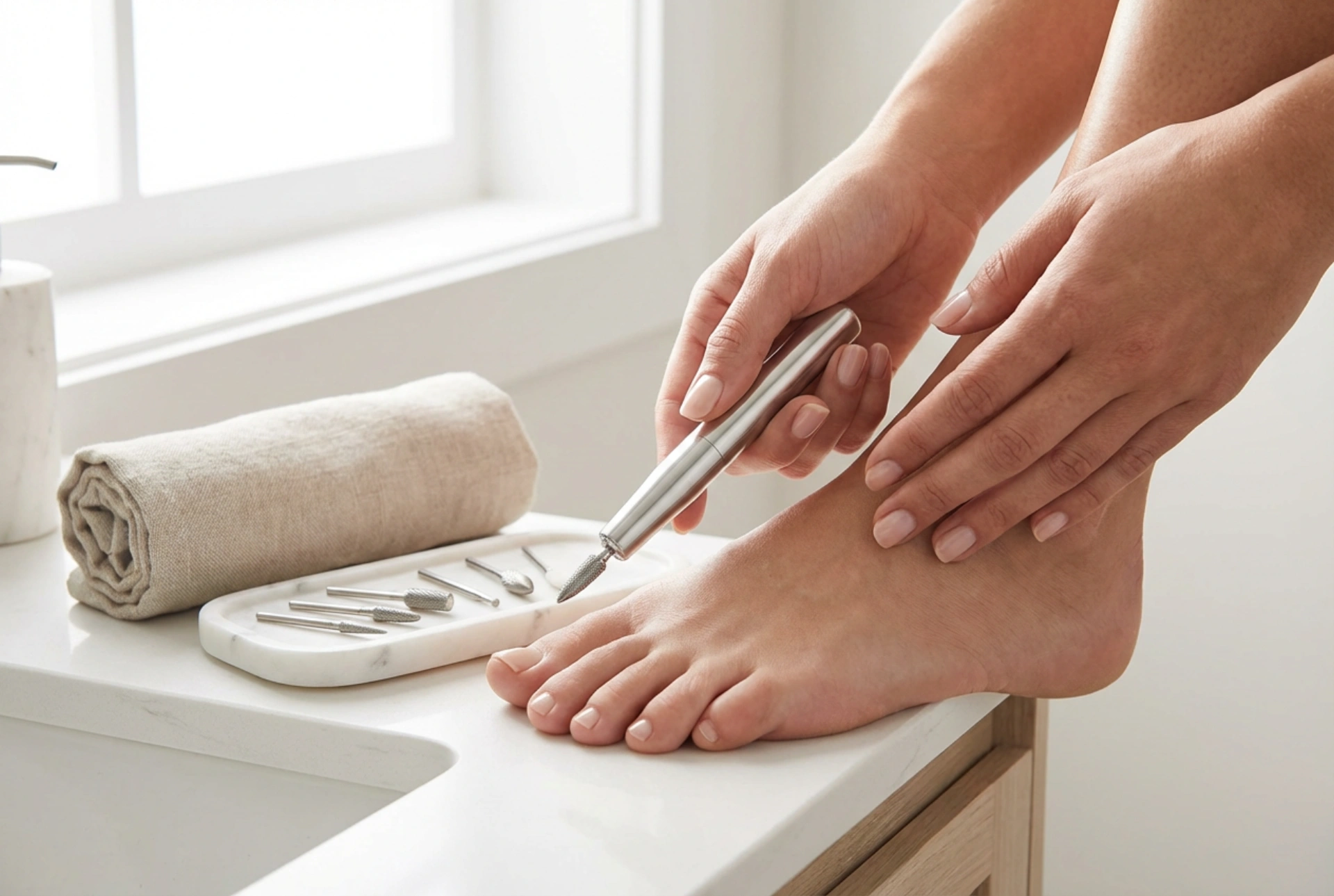 Aparelho de pedicure: preparação dos pés, brocas e técnica de trabalho