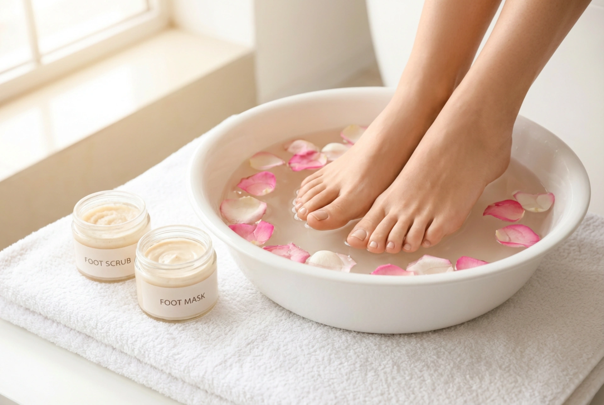 Pedicure SPA em Casa: Relaxamento, Imersão, Esfoliação e Máscara para os Pés