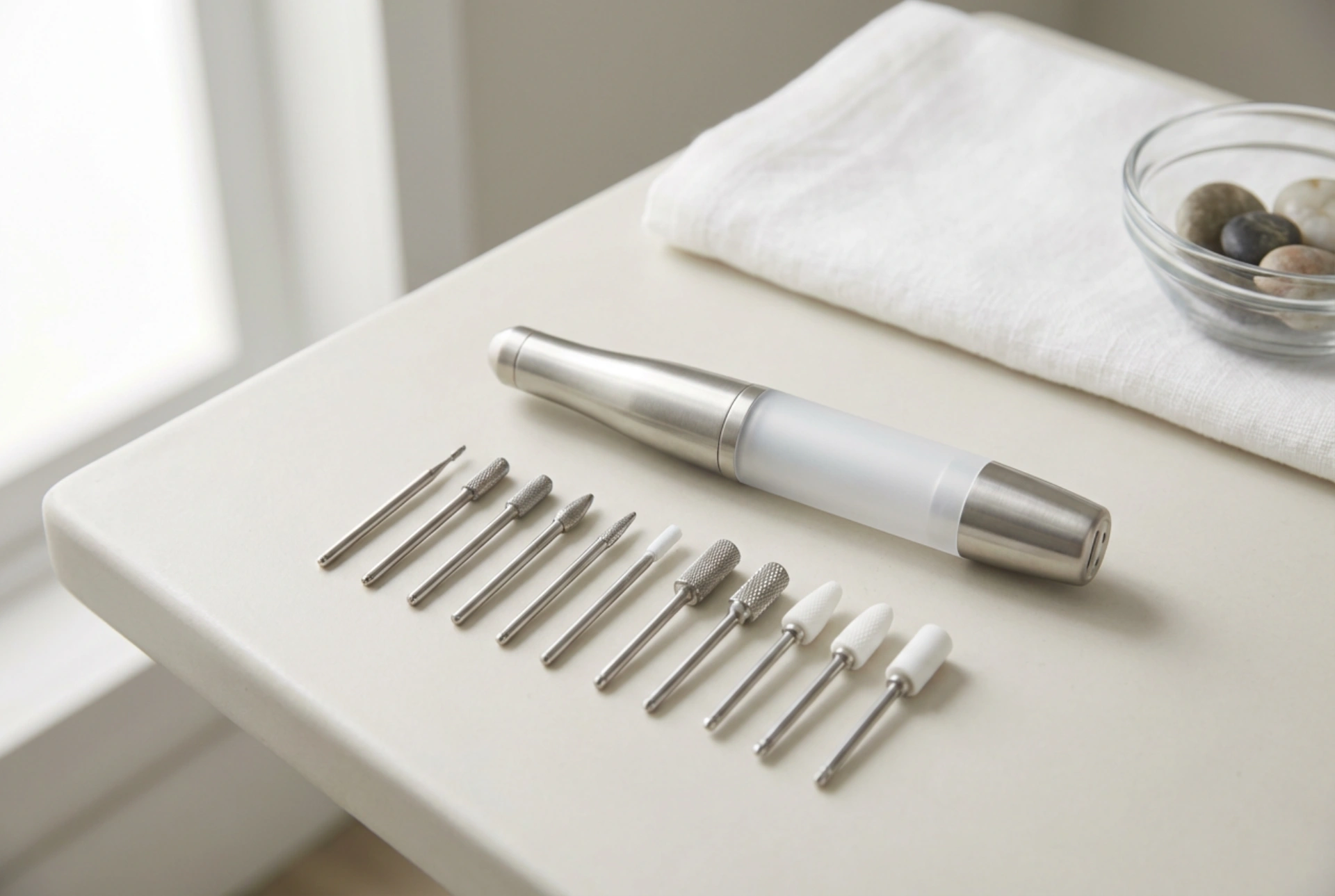 Broca para pés e unhas: seleção de acessórios e higiene de utilização