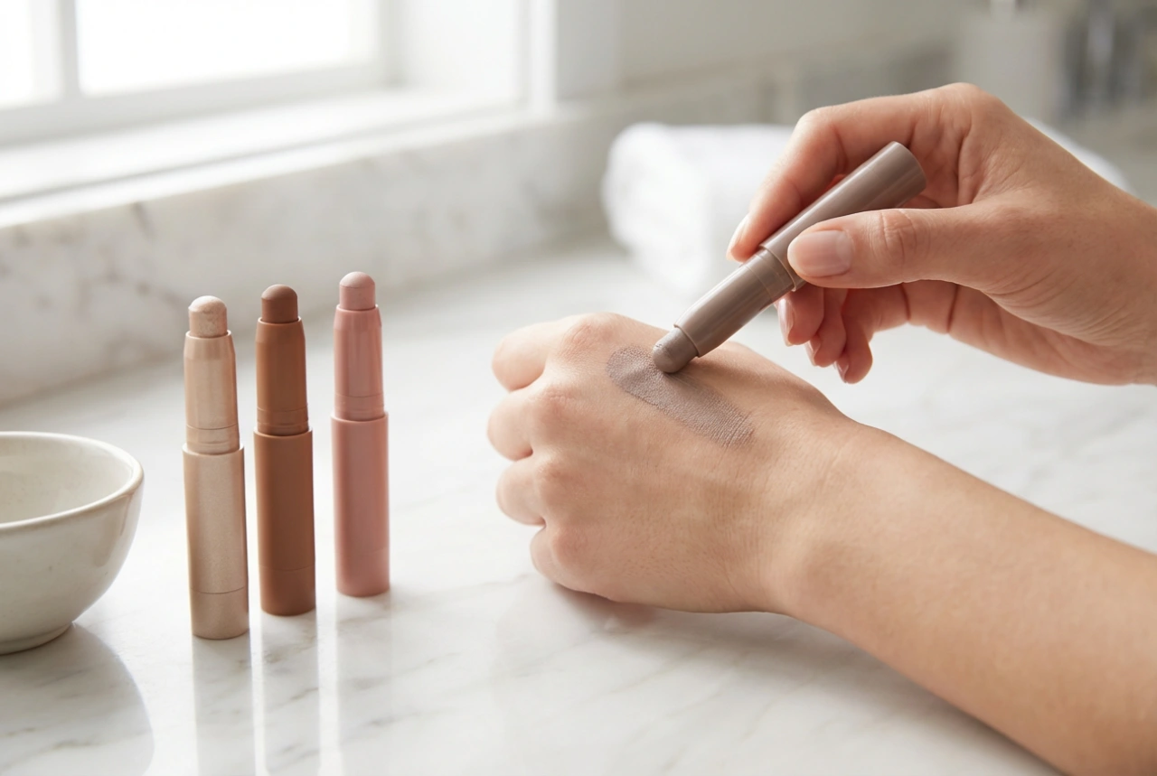 Sombras em bastão para o dia a dia: técnicas de aplicação, camadas e combinação de acabamentos