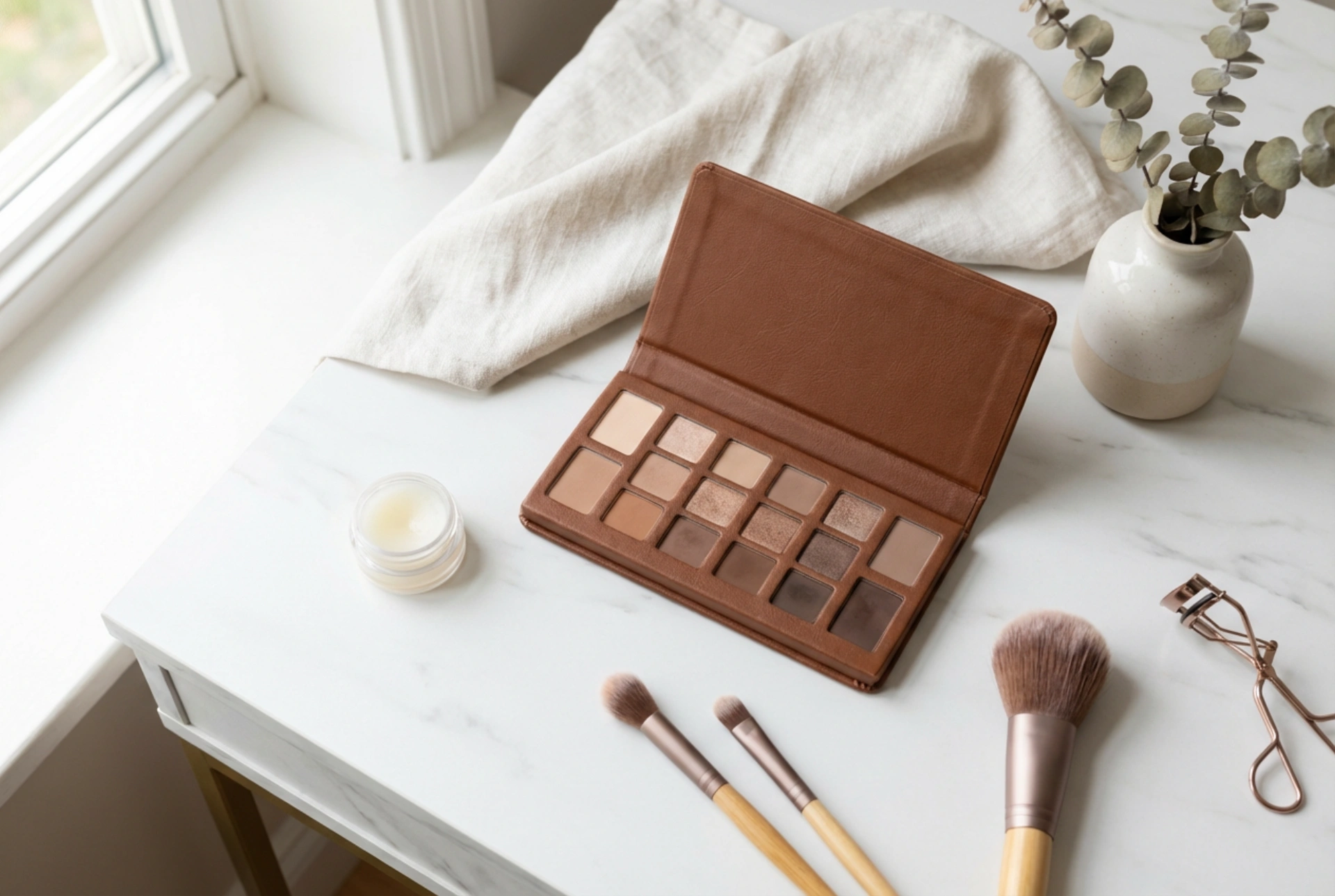 Paleta de sombras neutras na prática: três combinações universais para o dia e a noite