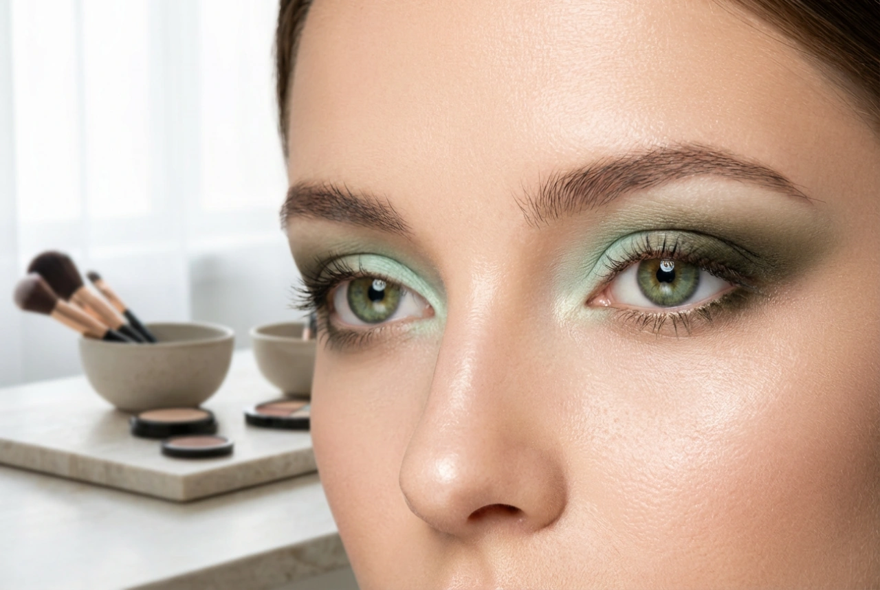 Maquilhagem para olhos verdes: do menta ao oliva, passo a passo
