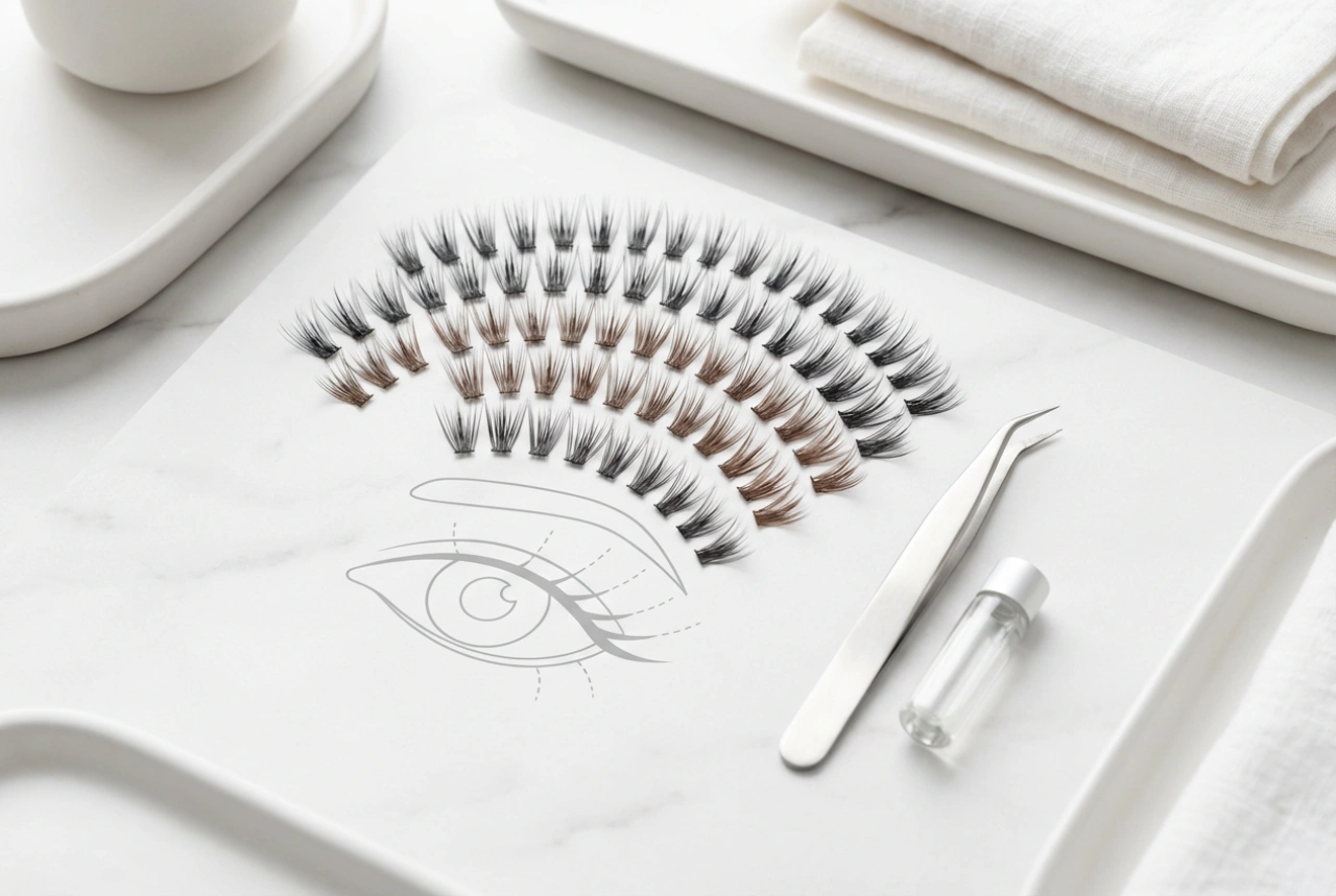 Pestanas Postiças em Tufos: Seleção de Comprimento e Mapeamento dos Olhos