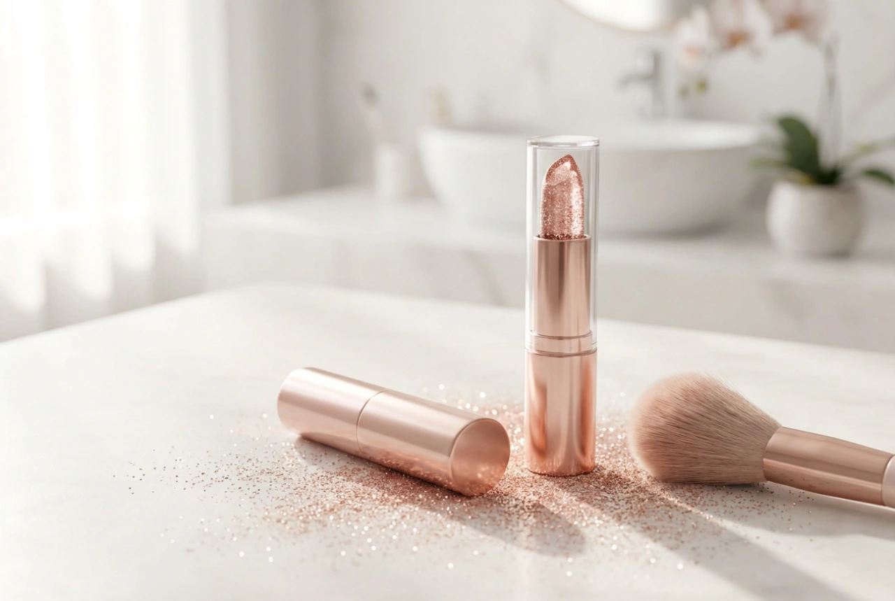 Batom com glitter: como aplicar para um brilho uniforme e duradouro