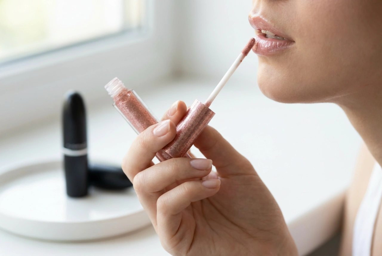 Gloss labial com glitter: como aplicar sobre o batom e sozinho, e métodos de fixação