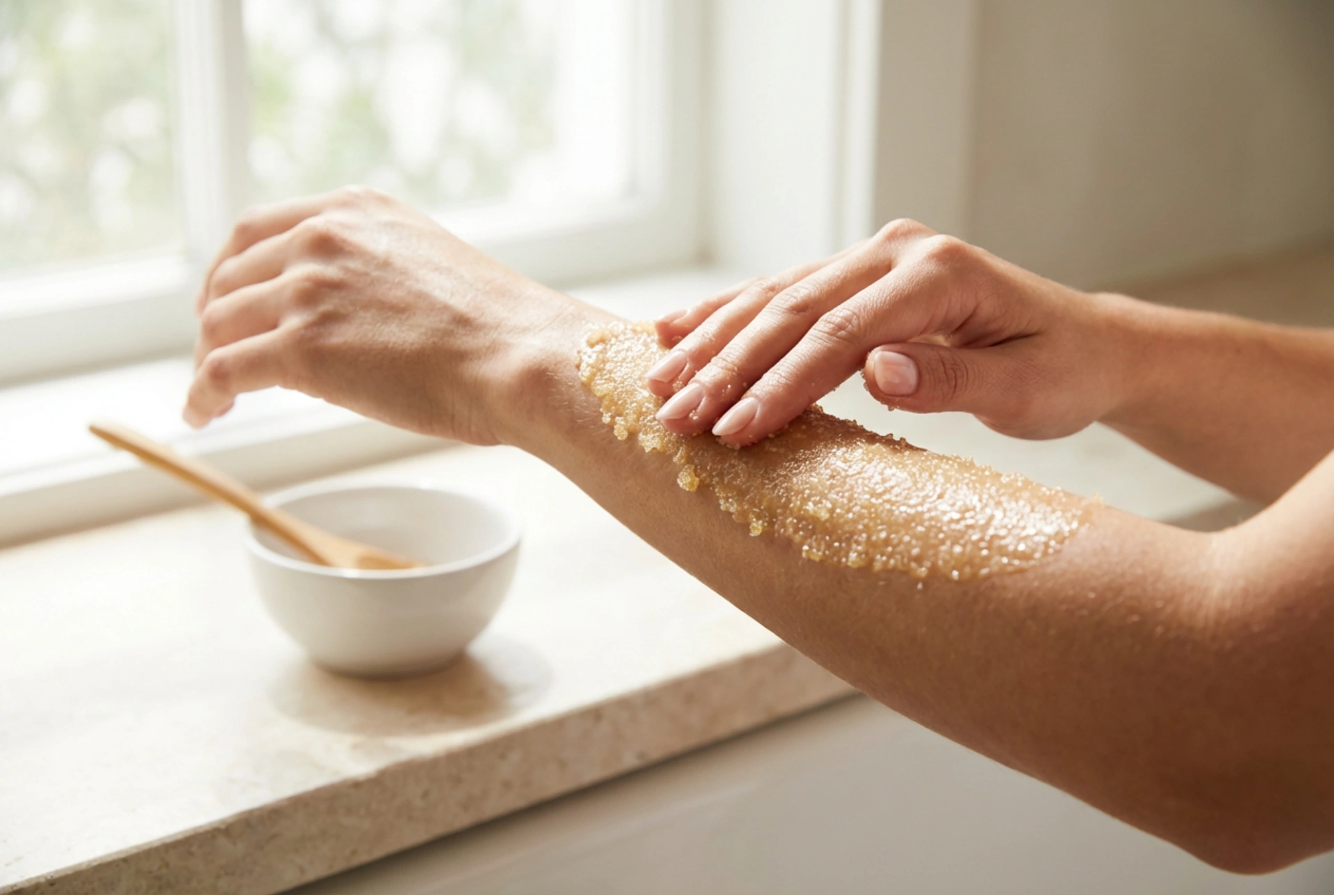 Esfoliante Corporal de Açúcar em 10 Minutos: Proporções, Massagem e Enxaguamento