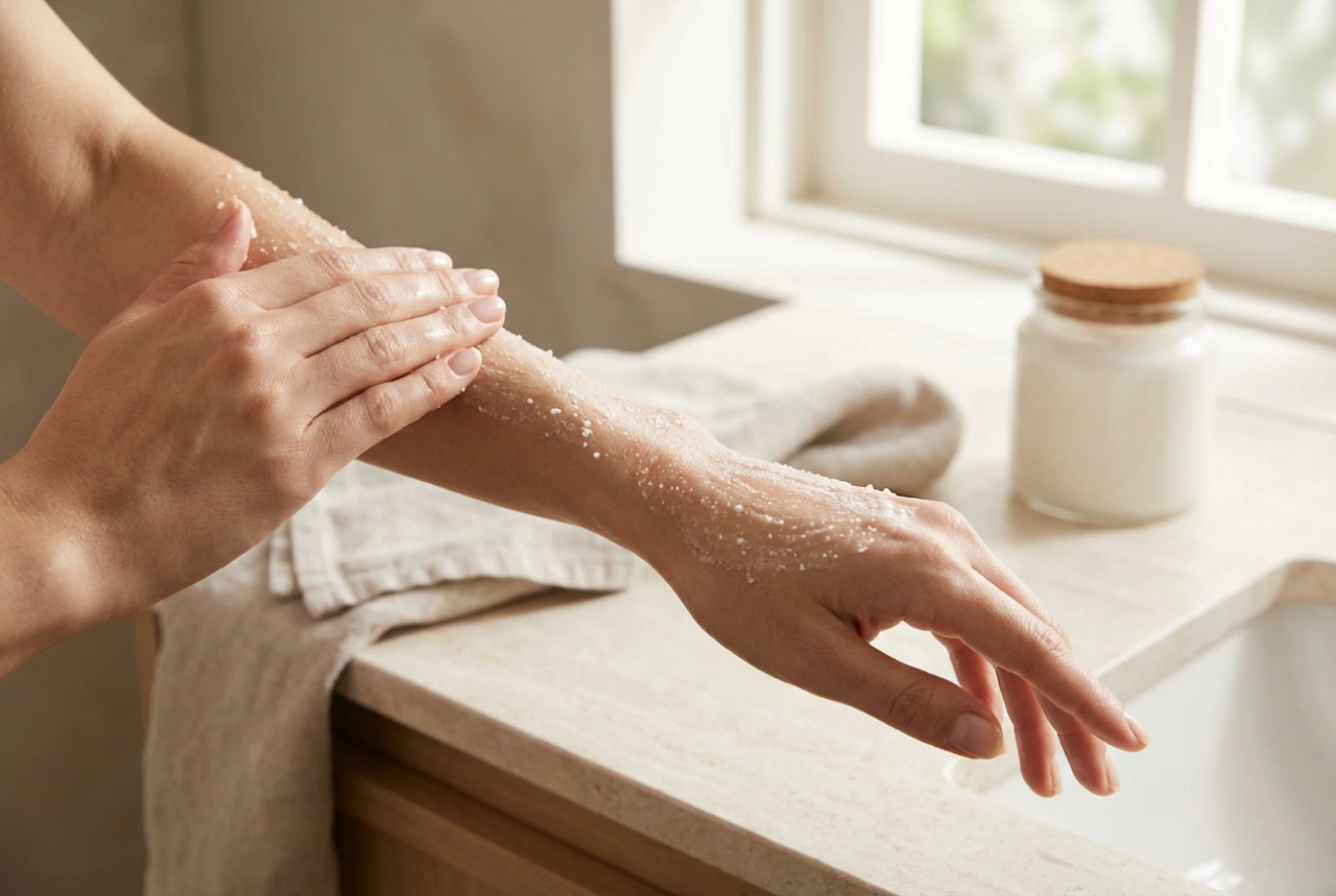 Esfoliação corporal na prática: escolha da fórmula e técnica correta