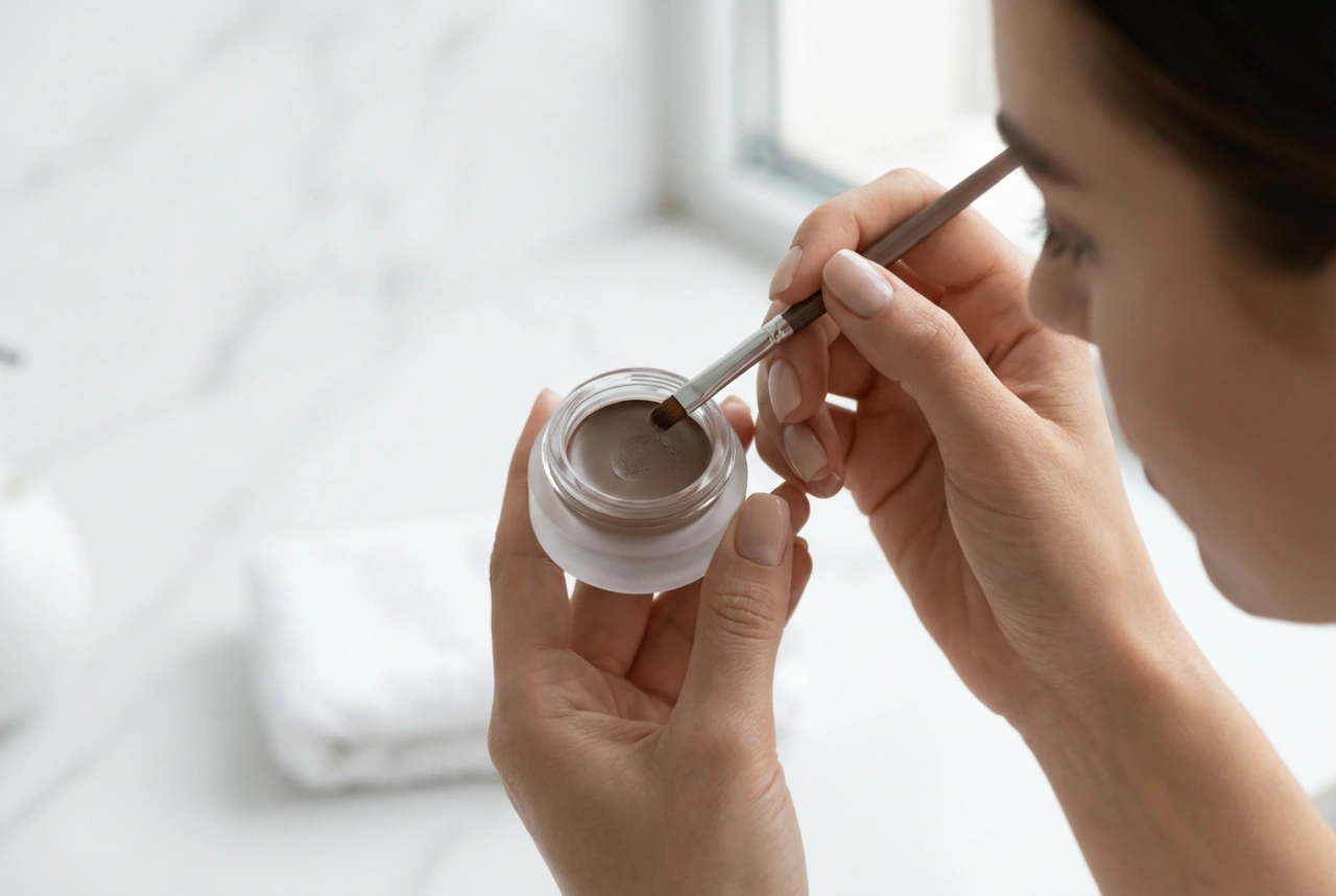 Henna em gel para sobrancelhas: aplicação uniforme e controlo da cor