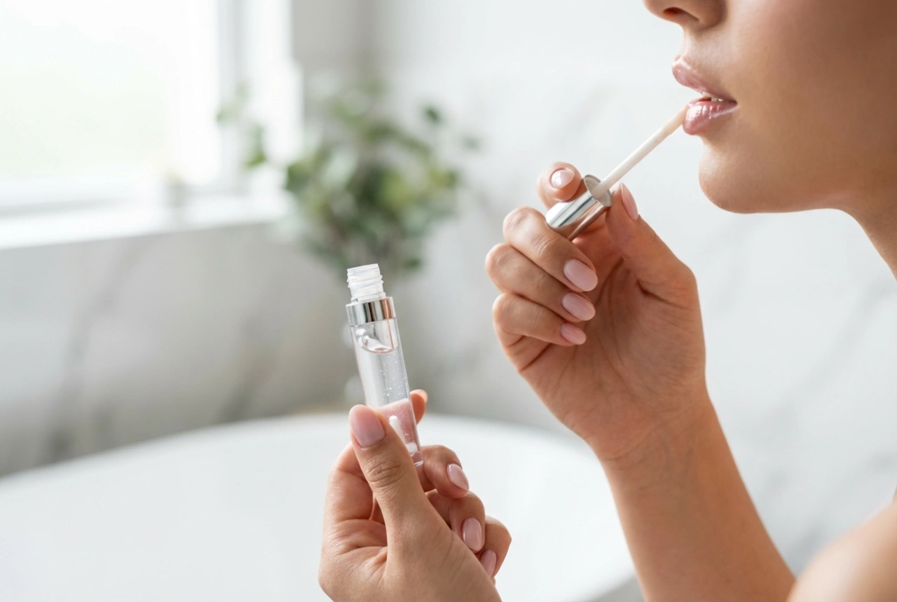Gloss labial sem viscosidade: aplicação, sobreposição e fixação