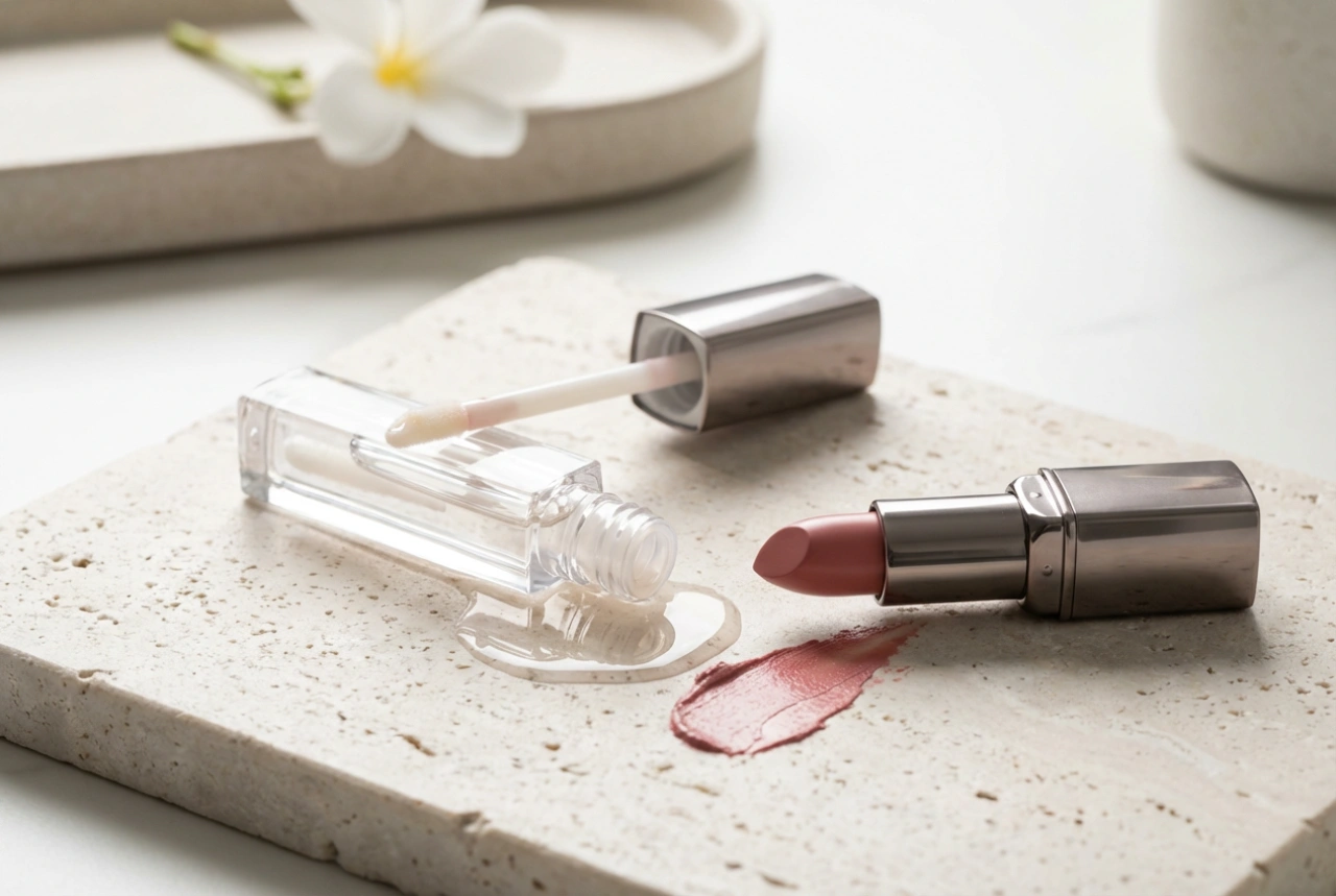 Gloss labial para o dia e para a noite: aplicação e combinação com batom