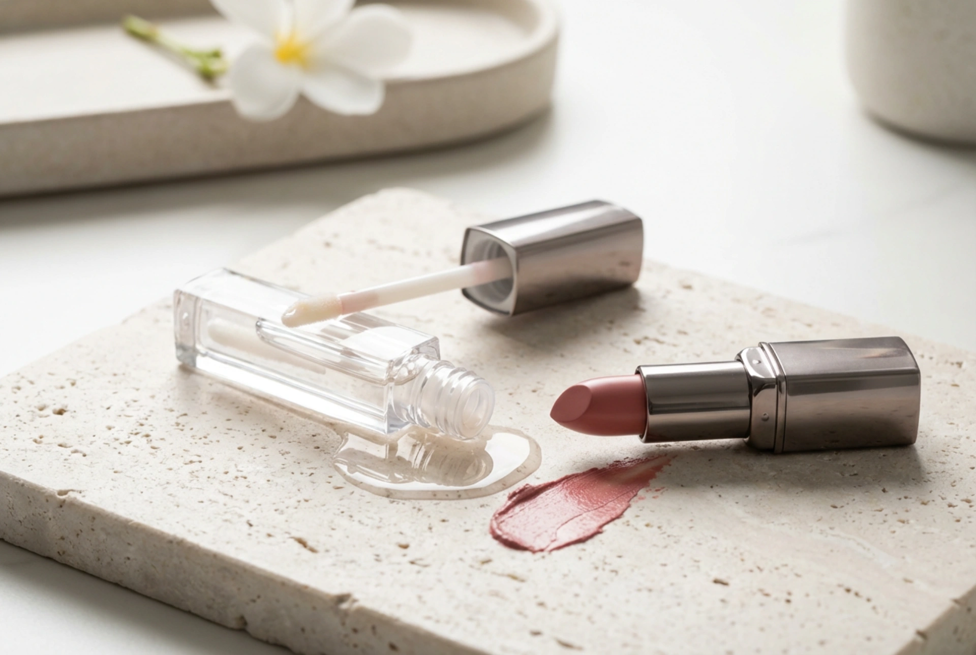 Gloss labial para o dia e para a noite: aplicação e combinação com batom